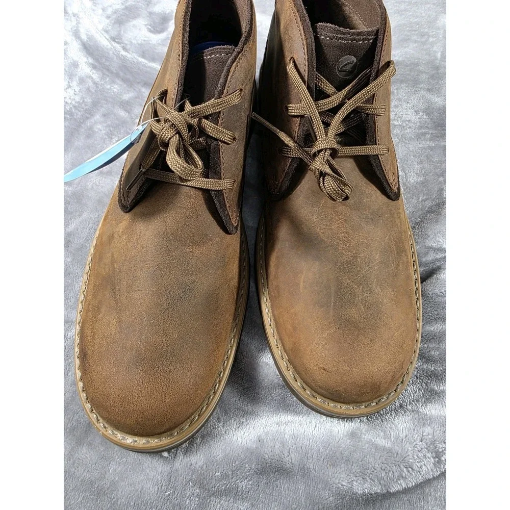 Clarks Men's Morris Peak Waterproof Chukka Boot, Beeswax Leather Size 9 NWOB